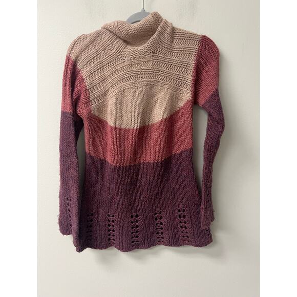 Sleeping On Snow Pink Multi Colorblock Sweater Sz M - Picture 2 of 4